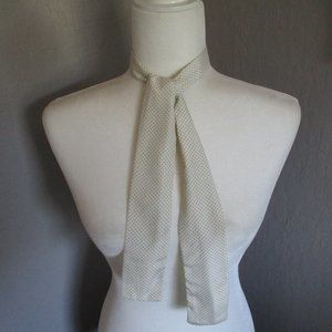 Ivory & brown dot skinny scarf